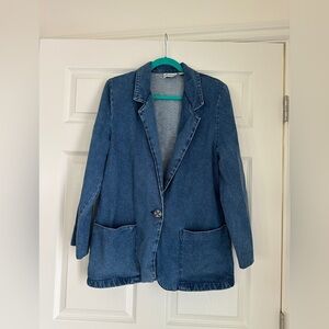 Vintage 80s Denim Blazer in Size Small